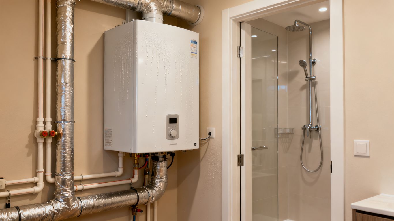 Chauffe-eau domestique et douche contemporaine