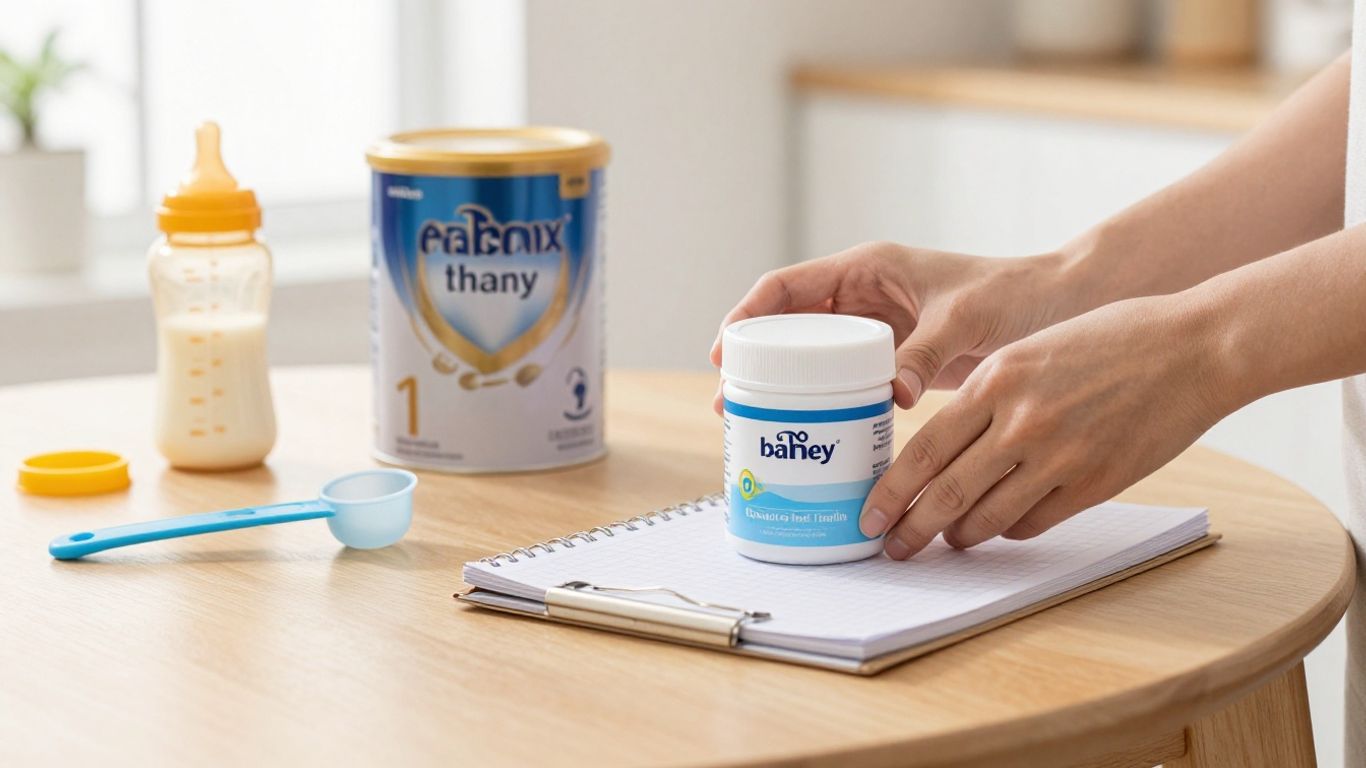 Familia revisando etiquetas de fórmula infantil