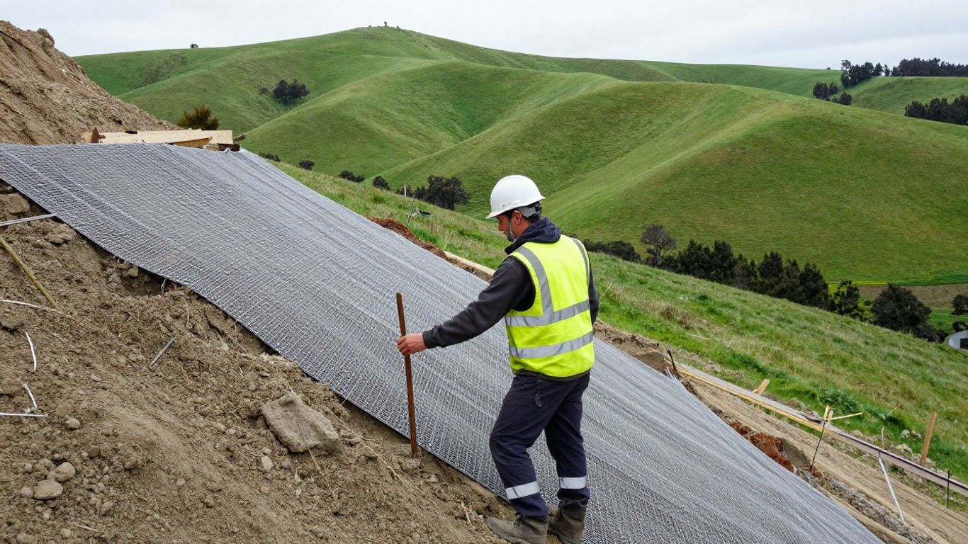 Stabilizing a hillside for foundation development