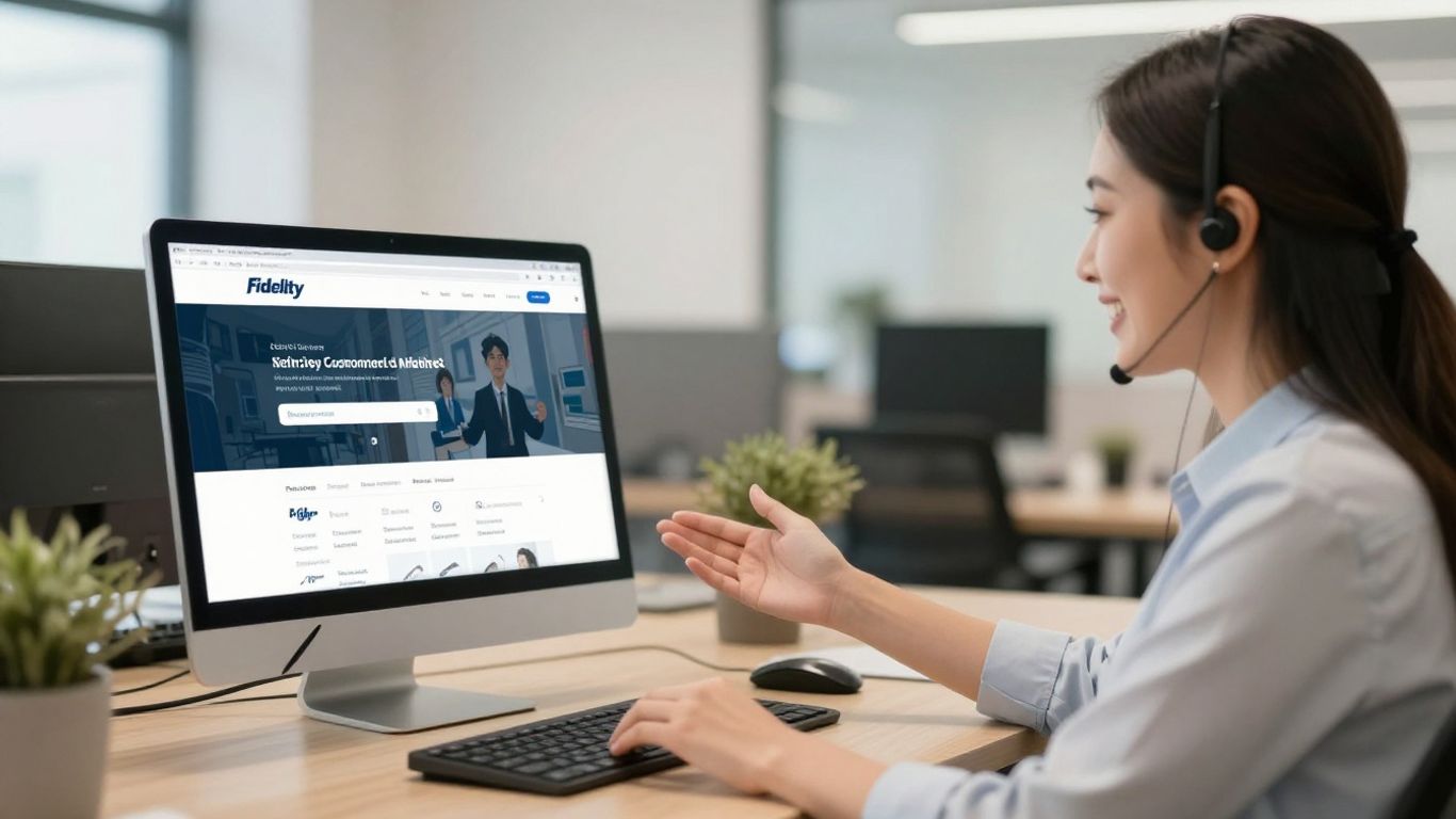 Fidelity customer service representative assisting with online support.