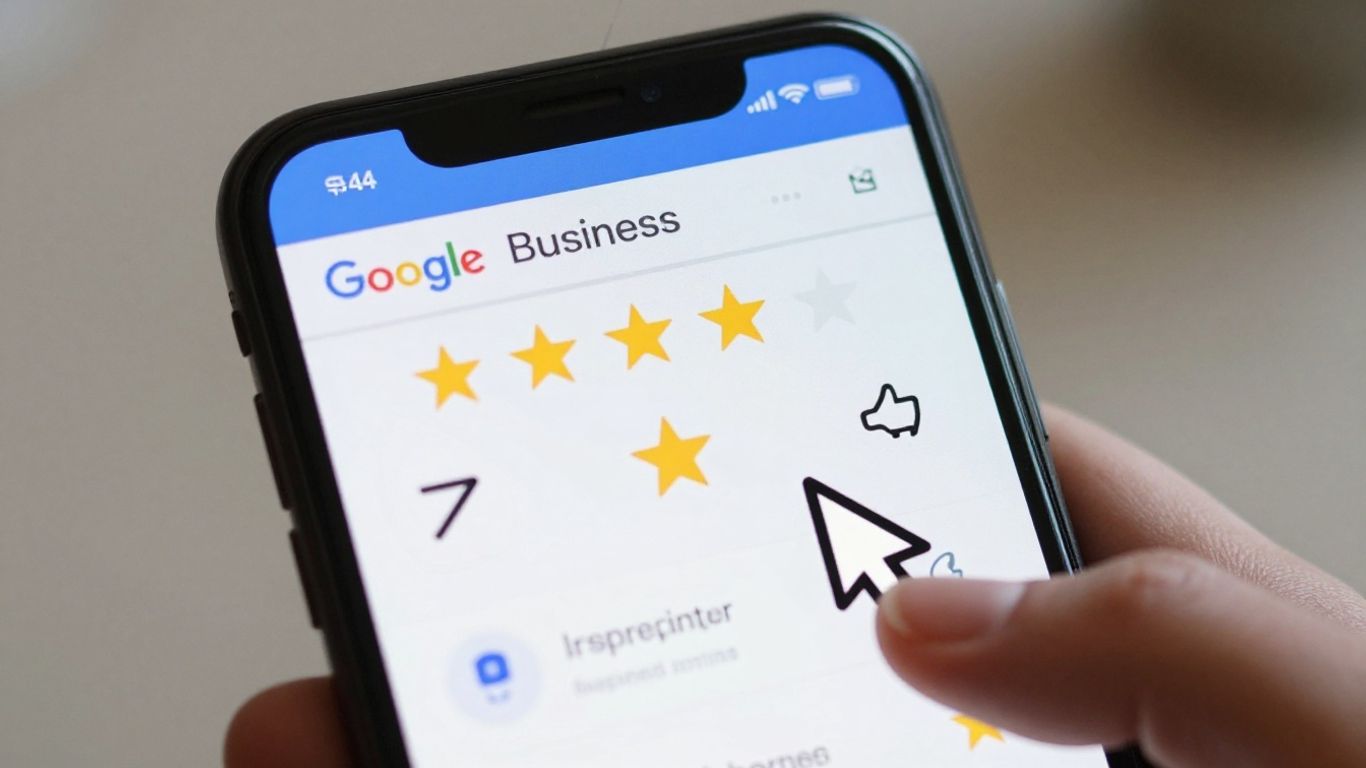 Google Business review link sharing on a smartphone.