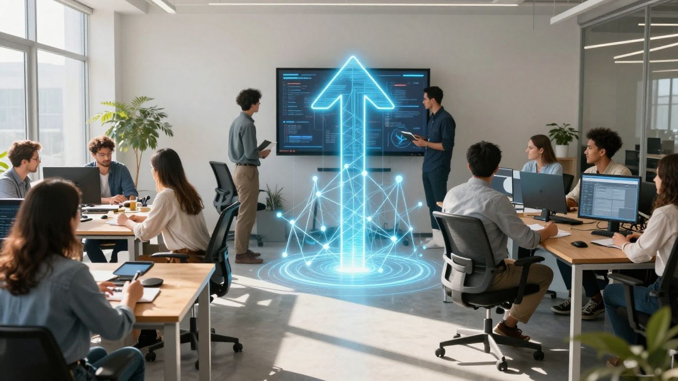 Team collaborating on digital growth pathway