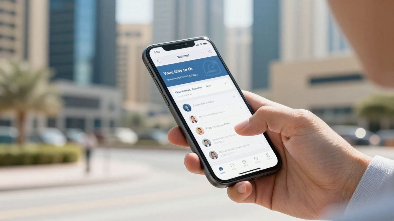 Dubai skyline beside a modern responsive website
