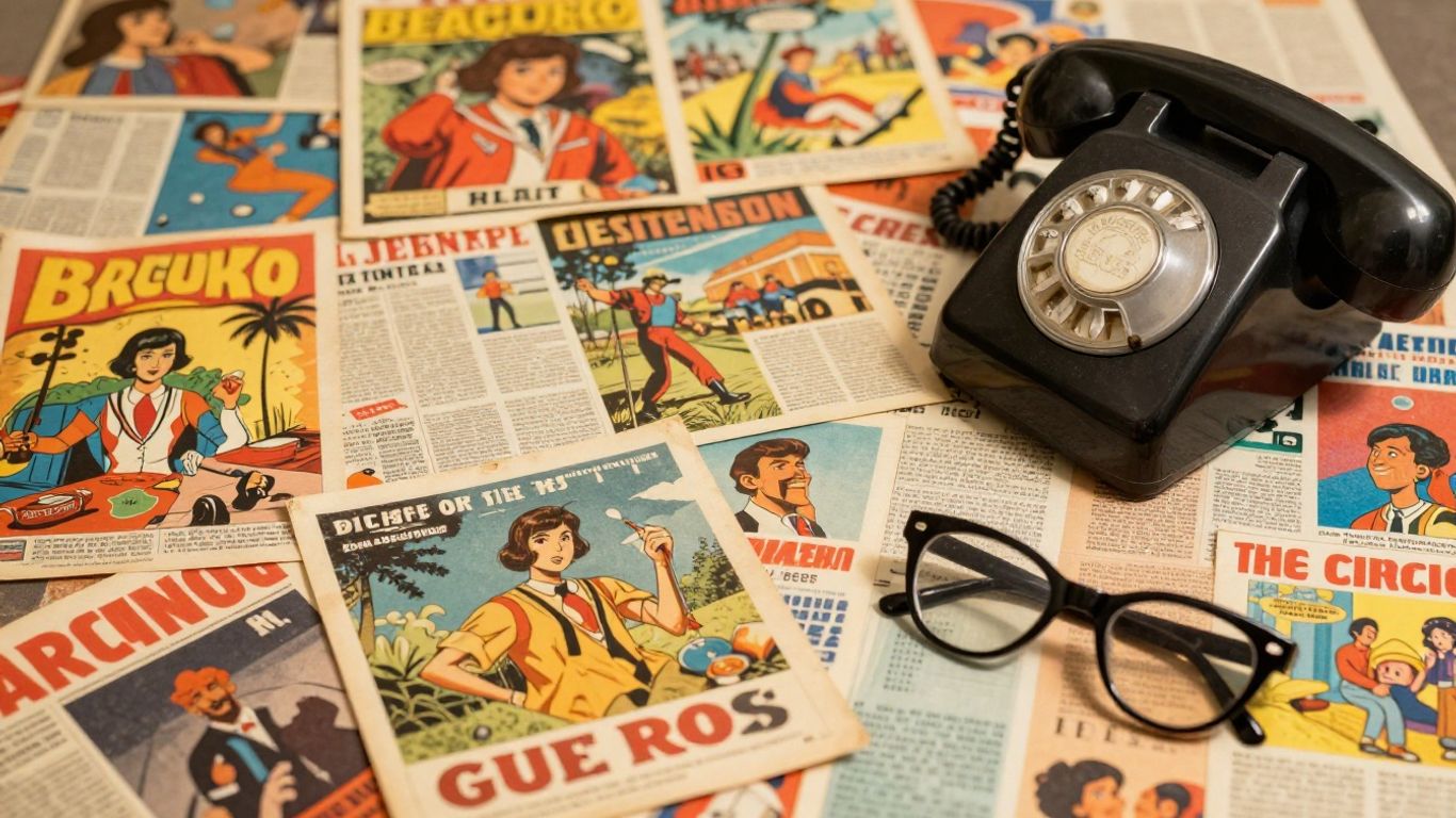 Vintage magazines and comic books from the 1960s.