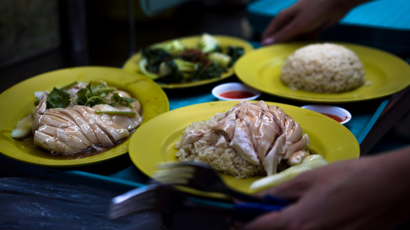 Simple meal and living quarters in Singapore