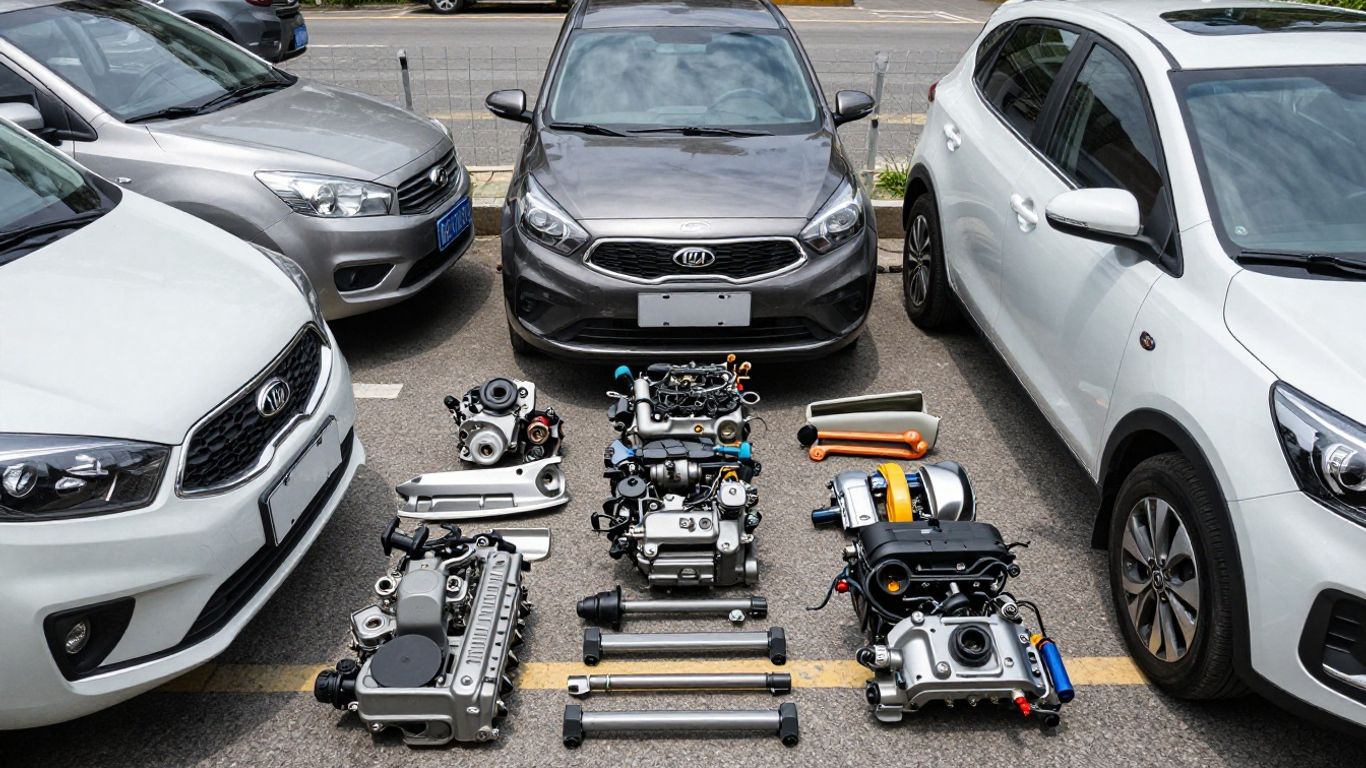 Used Kia Picanto car parts at a Brisbane wrecking yard.
