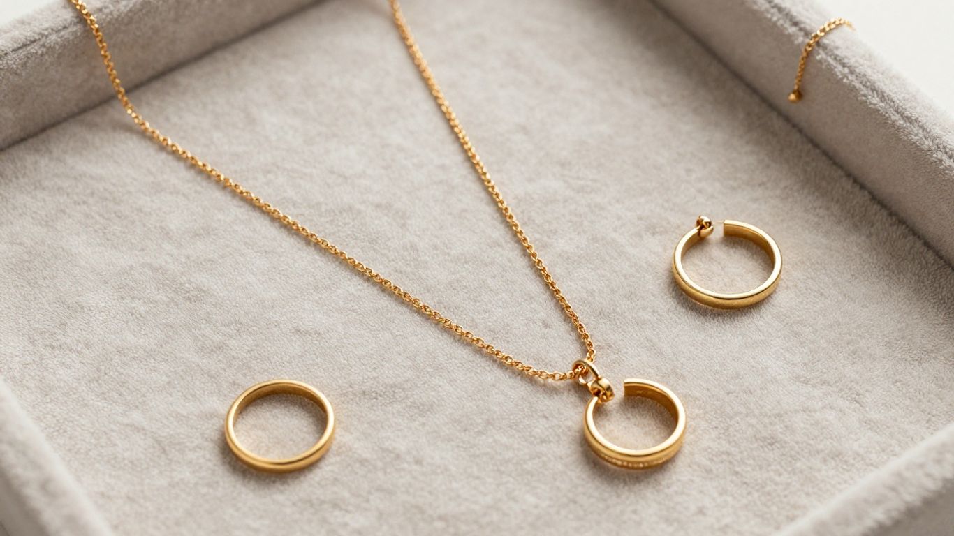 Clean gold rings and chains on a soft towel