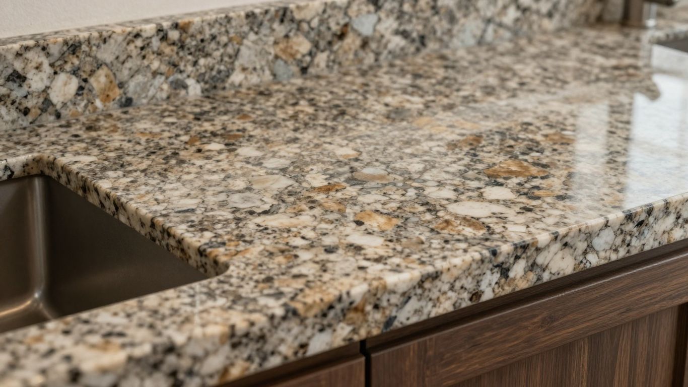 Granite countertop texture and pattern close-up.