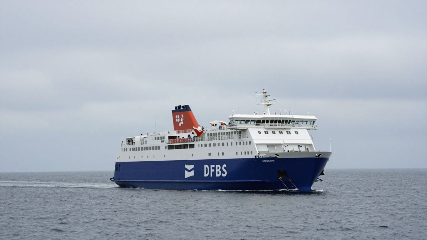 DFDS ferry sailing on the sea