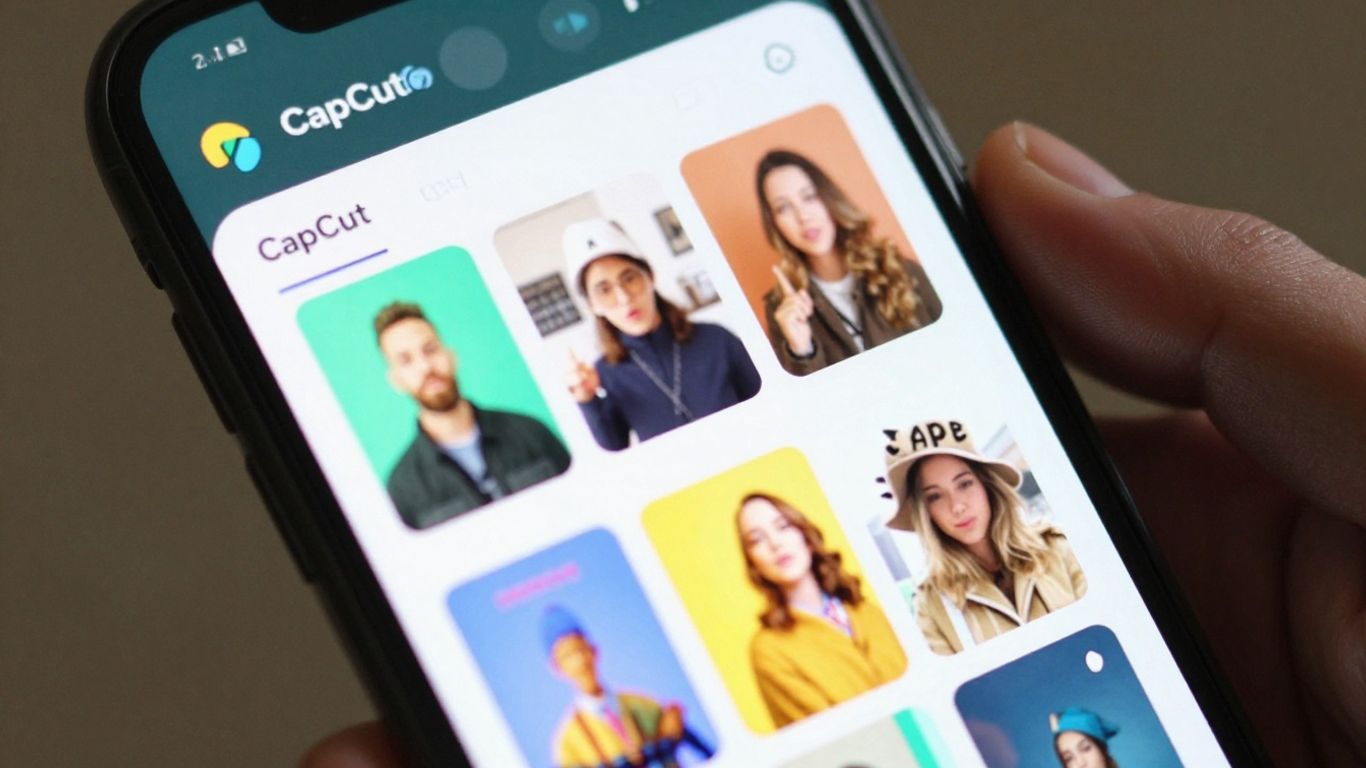 Interface de l'application CapCut sur un smartphone