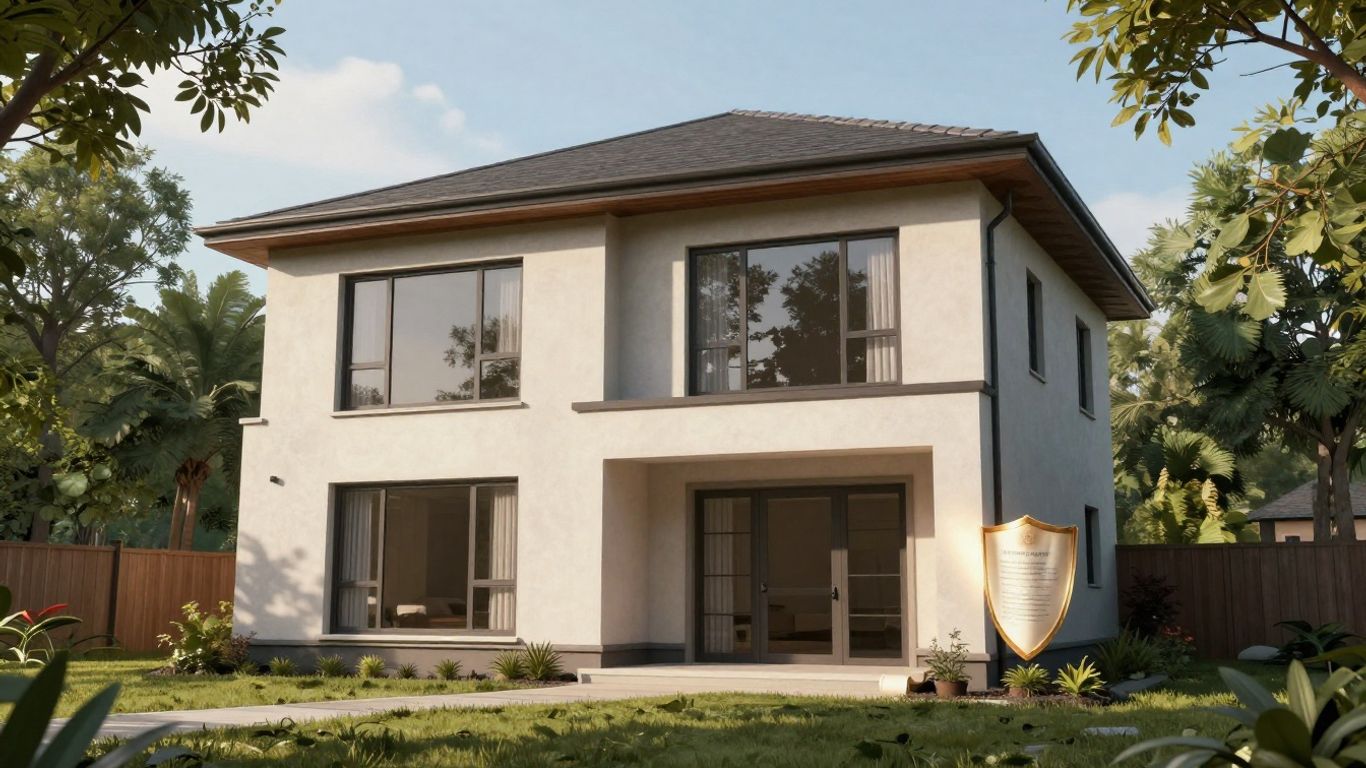 Casa protegida con escudo y documento legal.