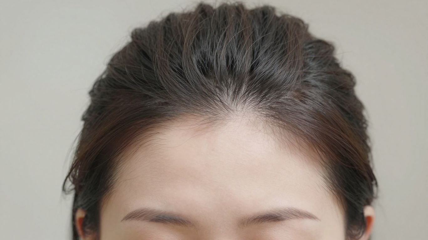 Woman's scalp with thinning hair