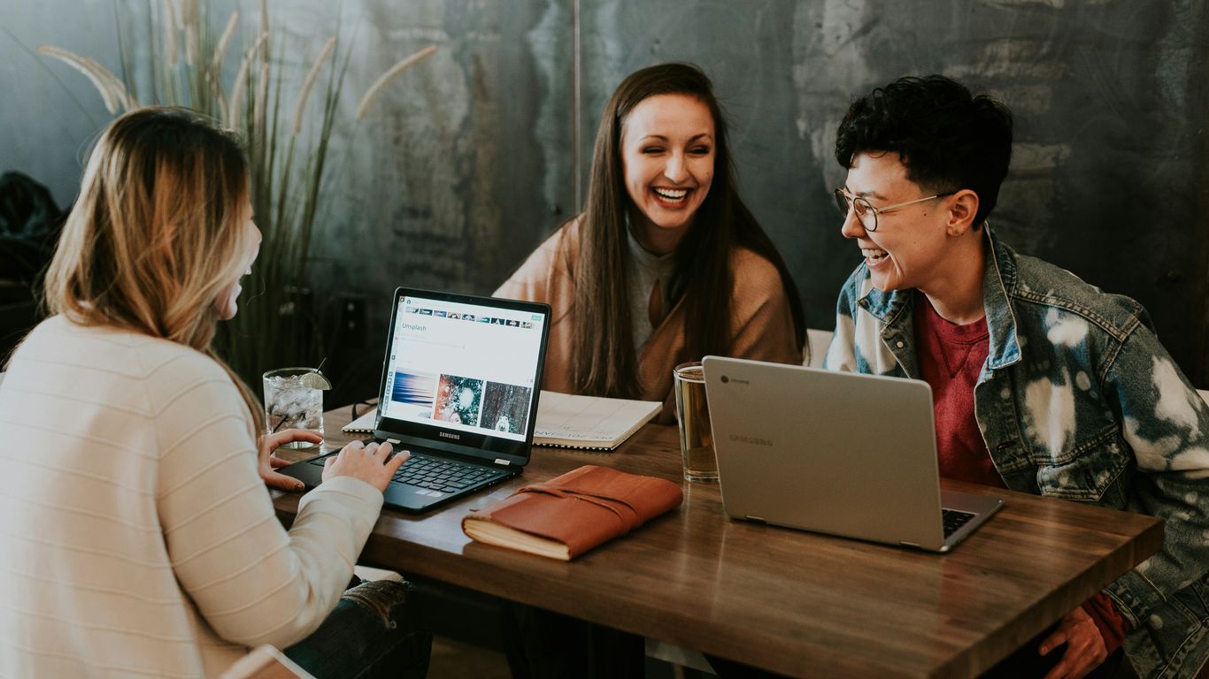 Diverse influencers creating content together for brands