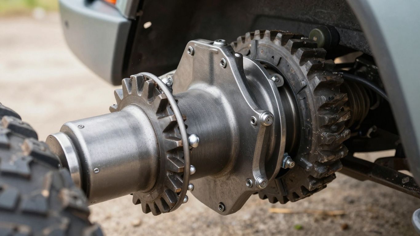 Toyota Land Cruiser differential and axle parts.