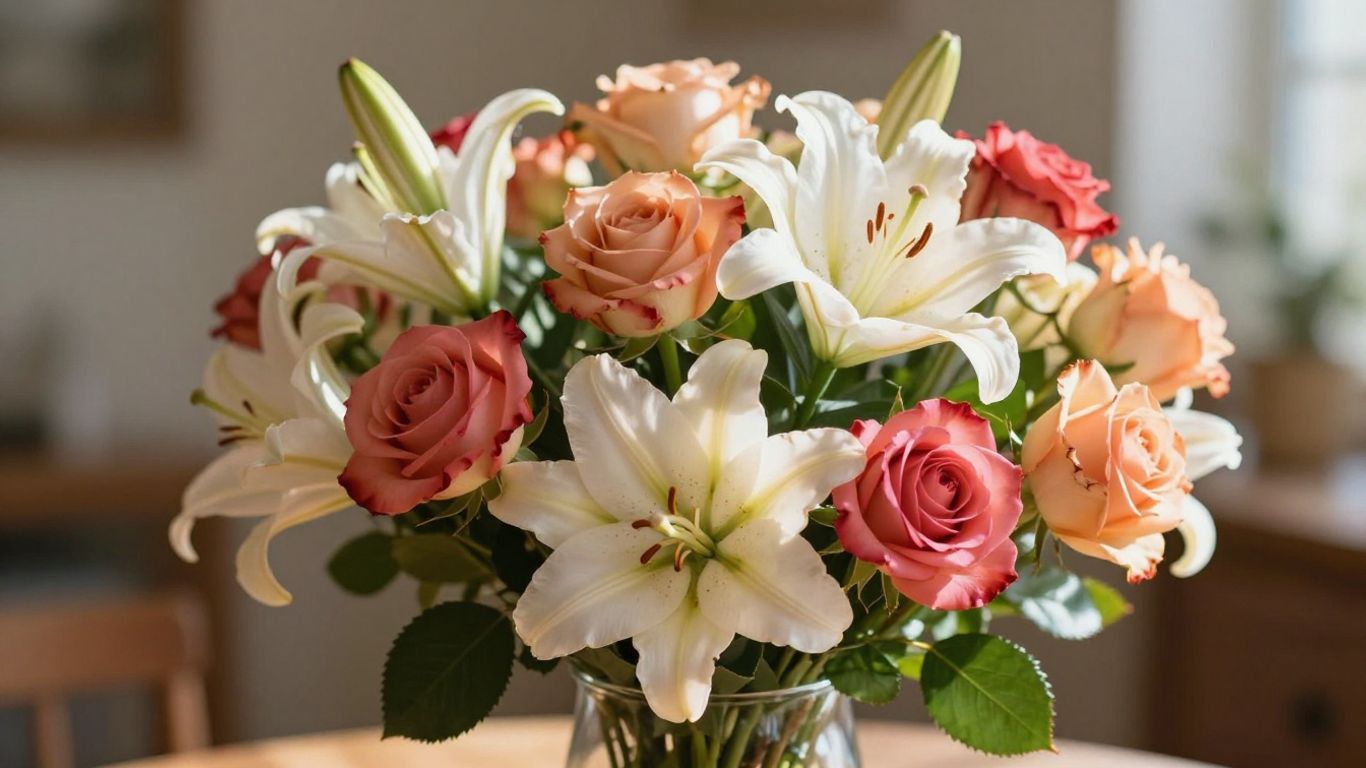 Vibrant bouquet of fresh flowers ready for same-day delivery.