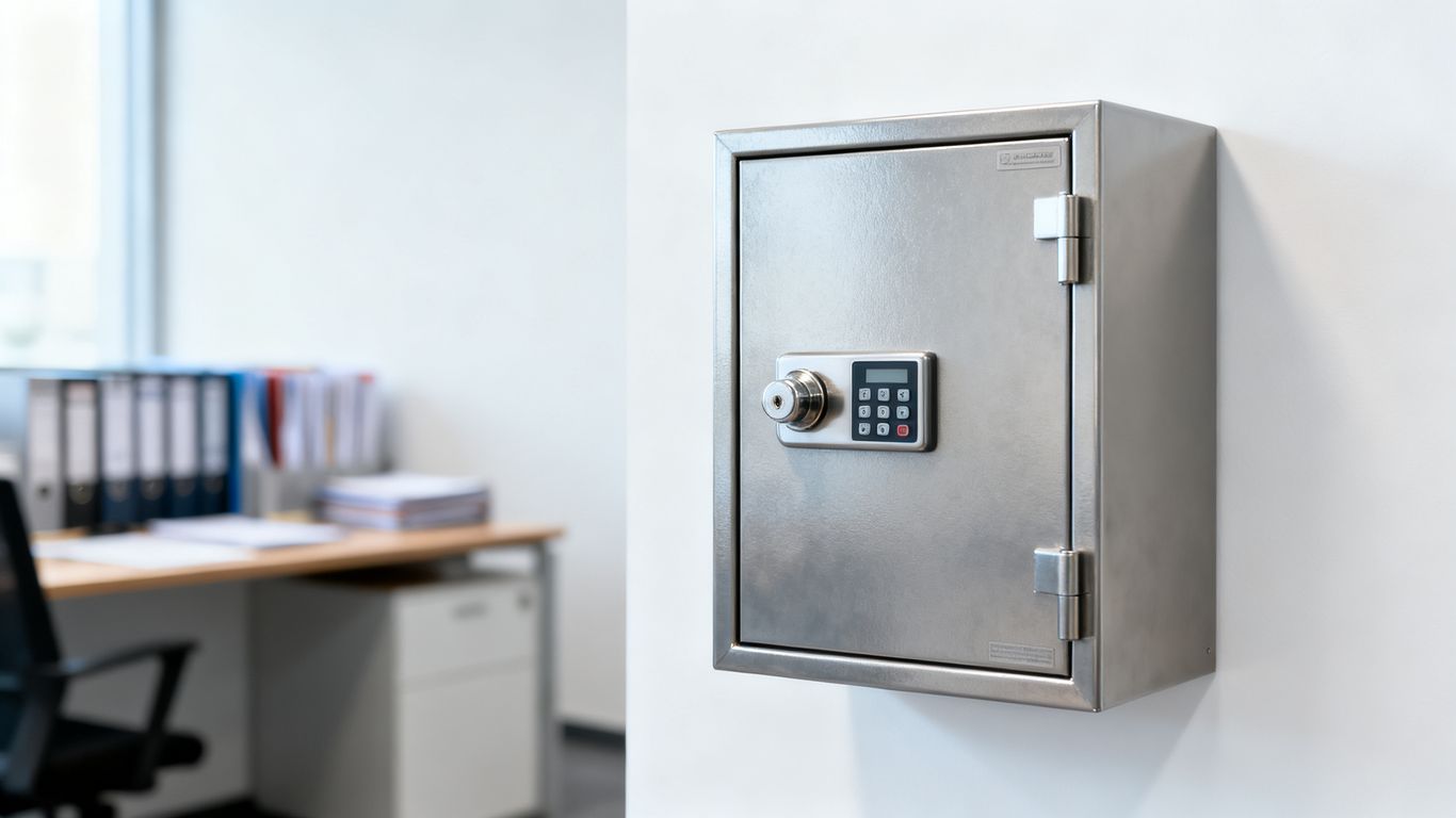 Secure medicine cabinet in staff office