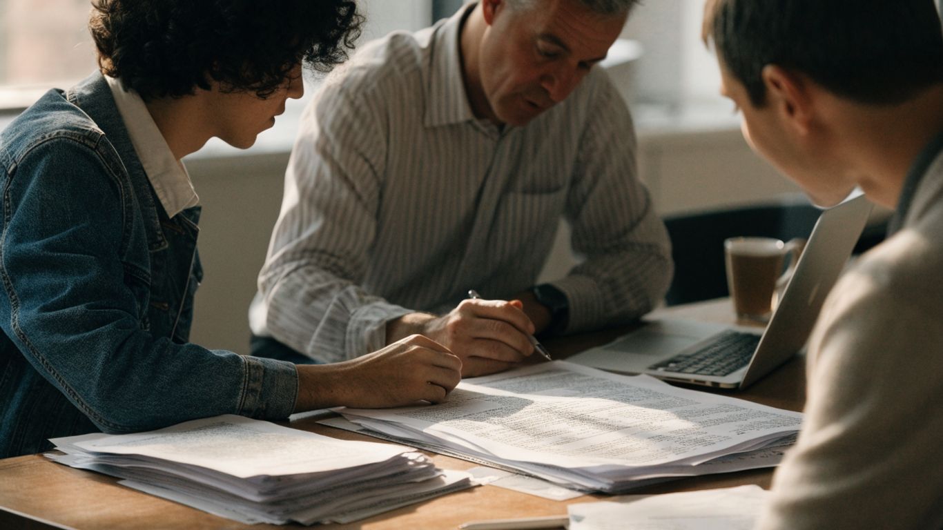Finance team reviewing bank statement data