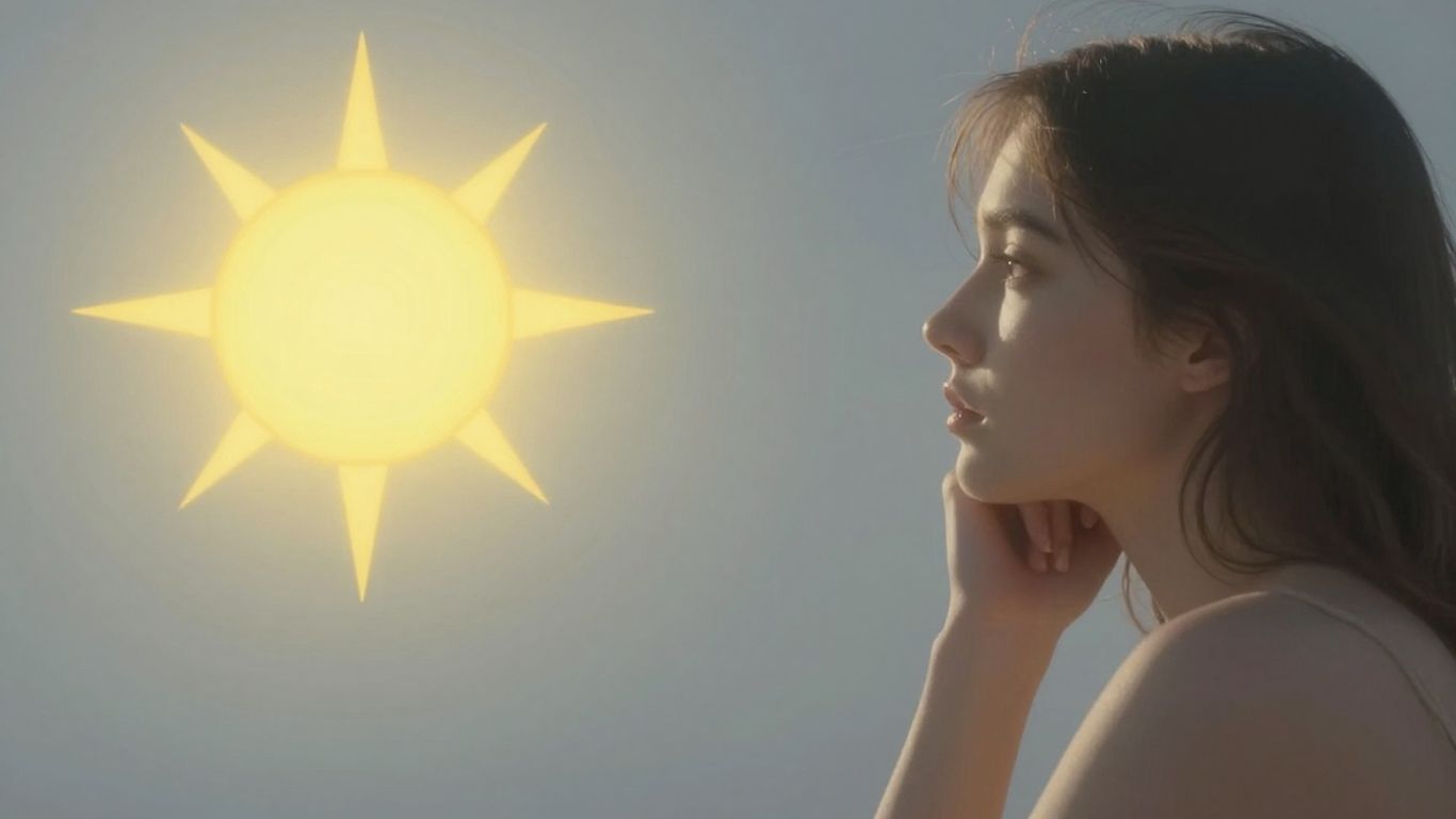 Sun and person reflecting on identity