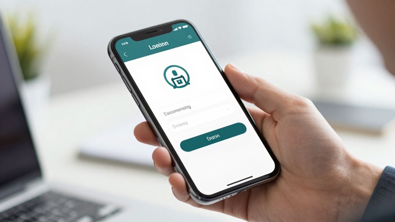 JobNimbus login screen on a smartphone.