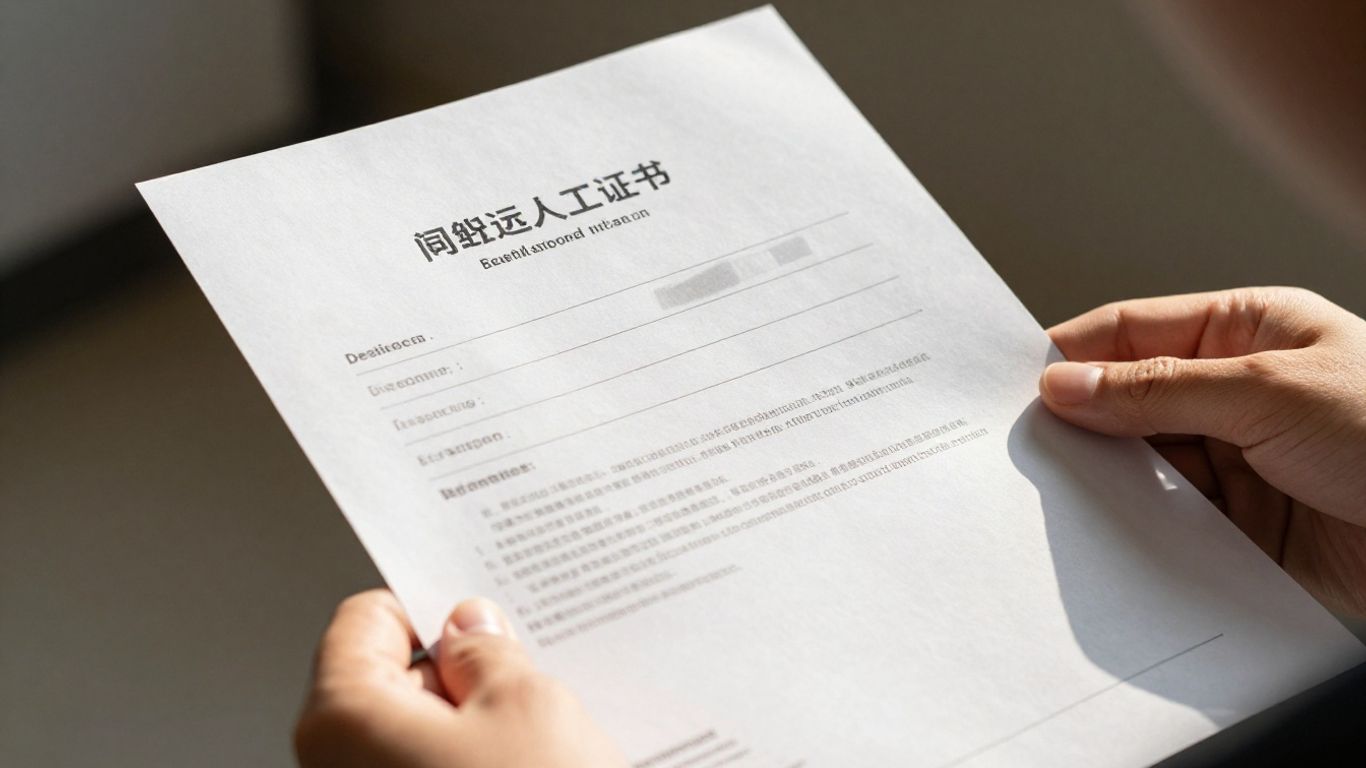 Australian business registration document held by hands.