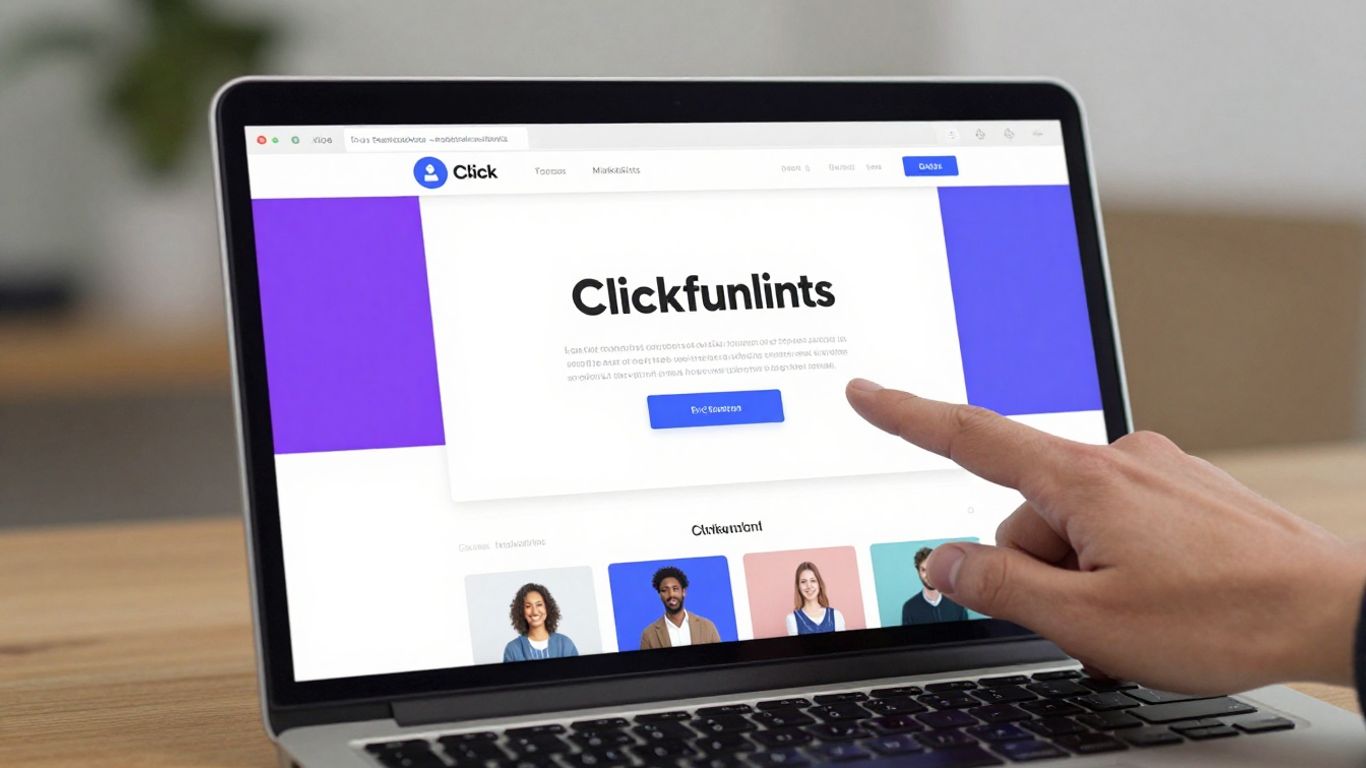 Clickfunnels affiliate marketing setup on a laptop.