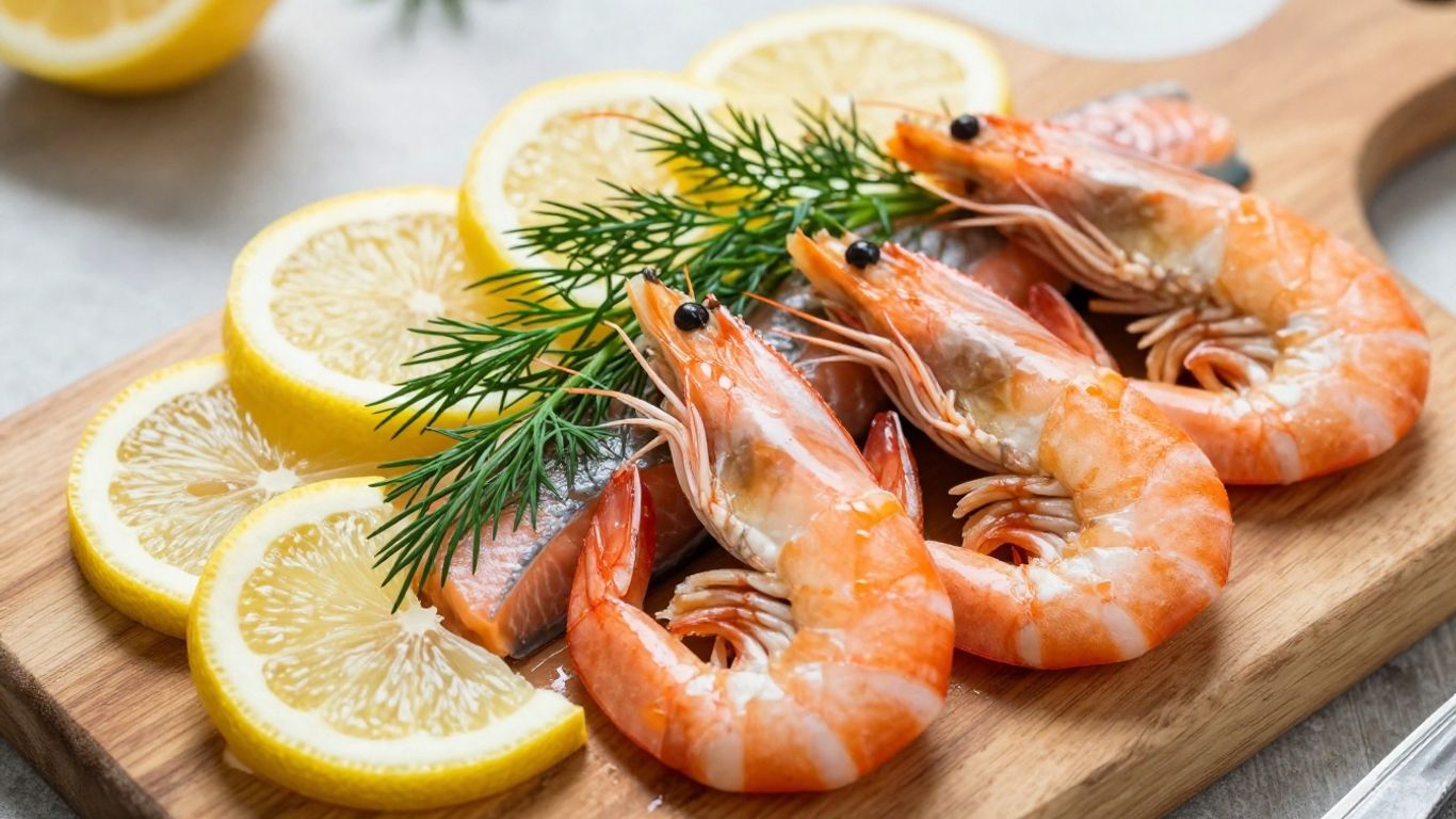 Swedish seafood platter with salmon and shrimp