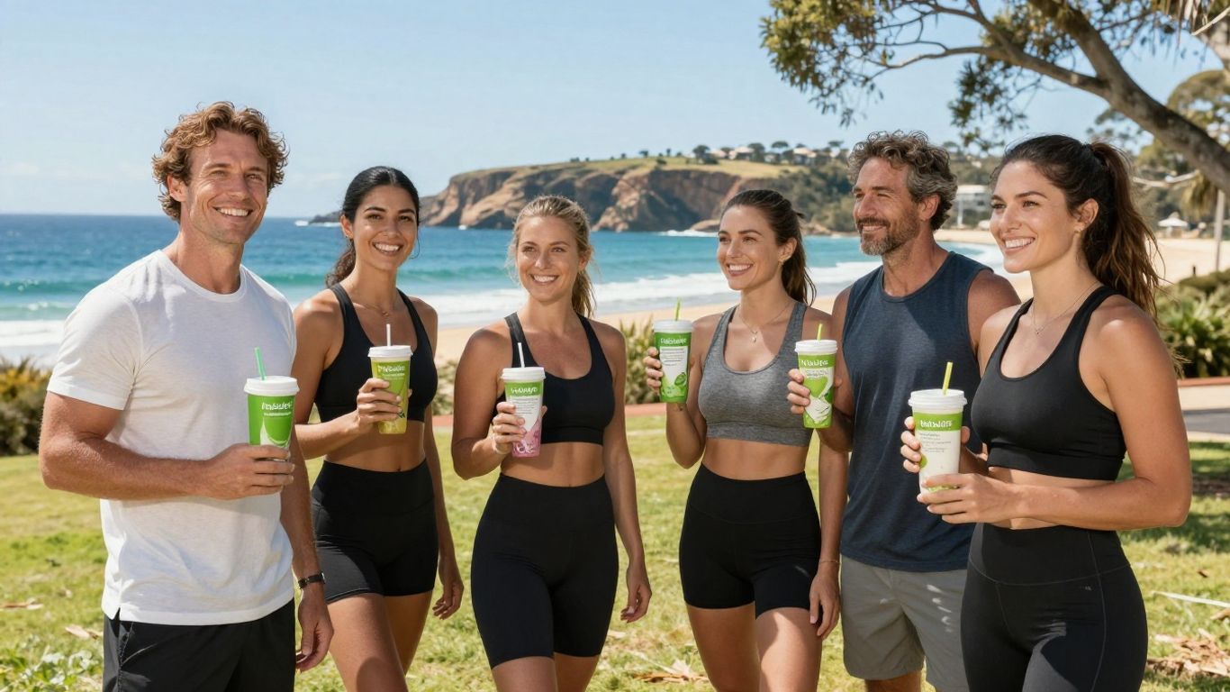 Herbalife business opportunity in Australia with healthy lifestyle imagery.