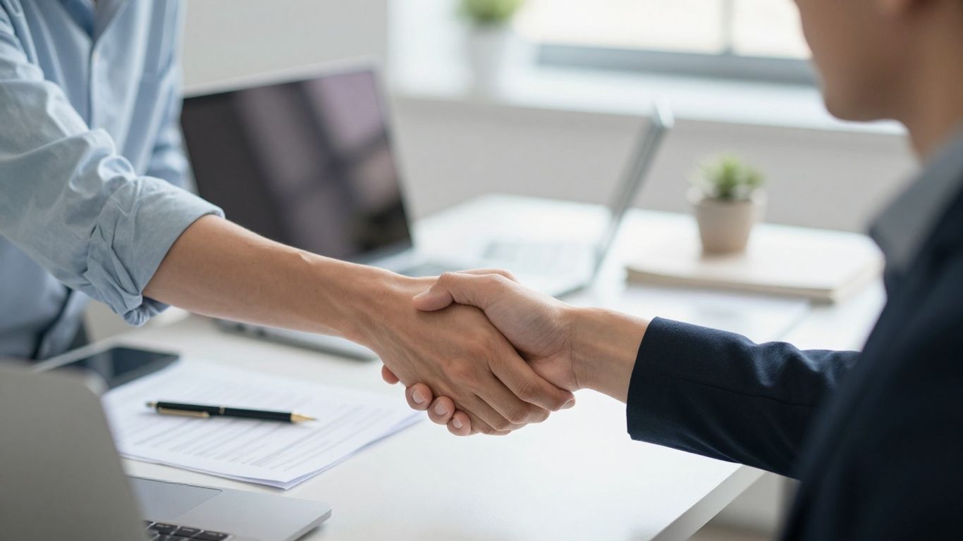 Handshake symbolizing trust with SolidWorks vendor.