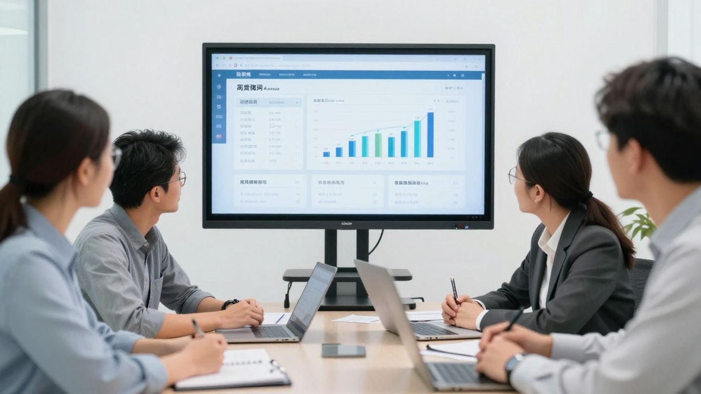 Personas analizando datos de rendimiento comercial