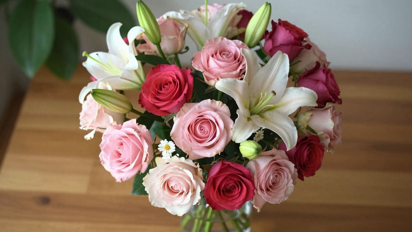 Vibrant bouquet of fresh flowers for same-day delivery.