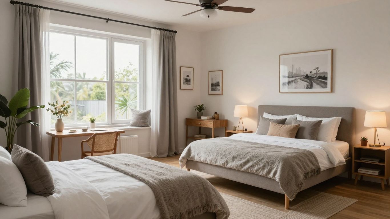 Clean Airbnb interior with stylish decor and natural light.