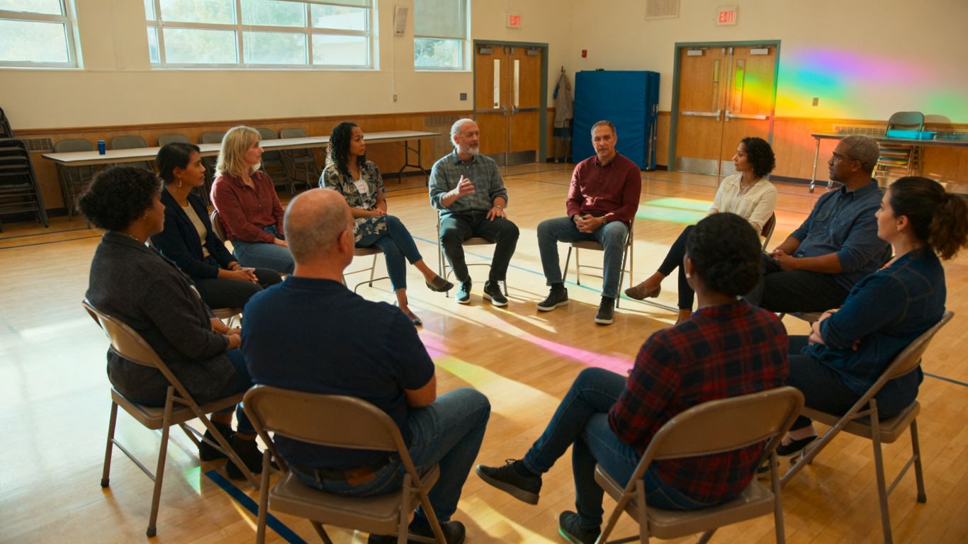 Intersex advocacy gathering in a community space