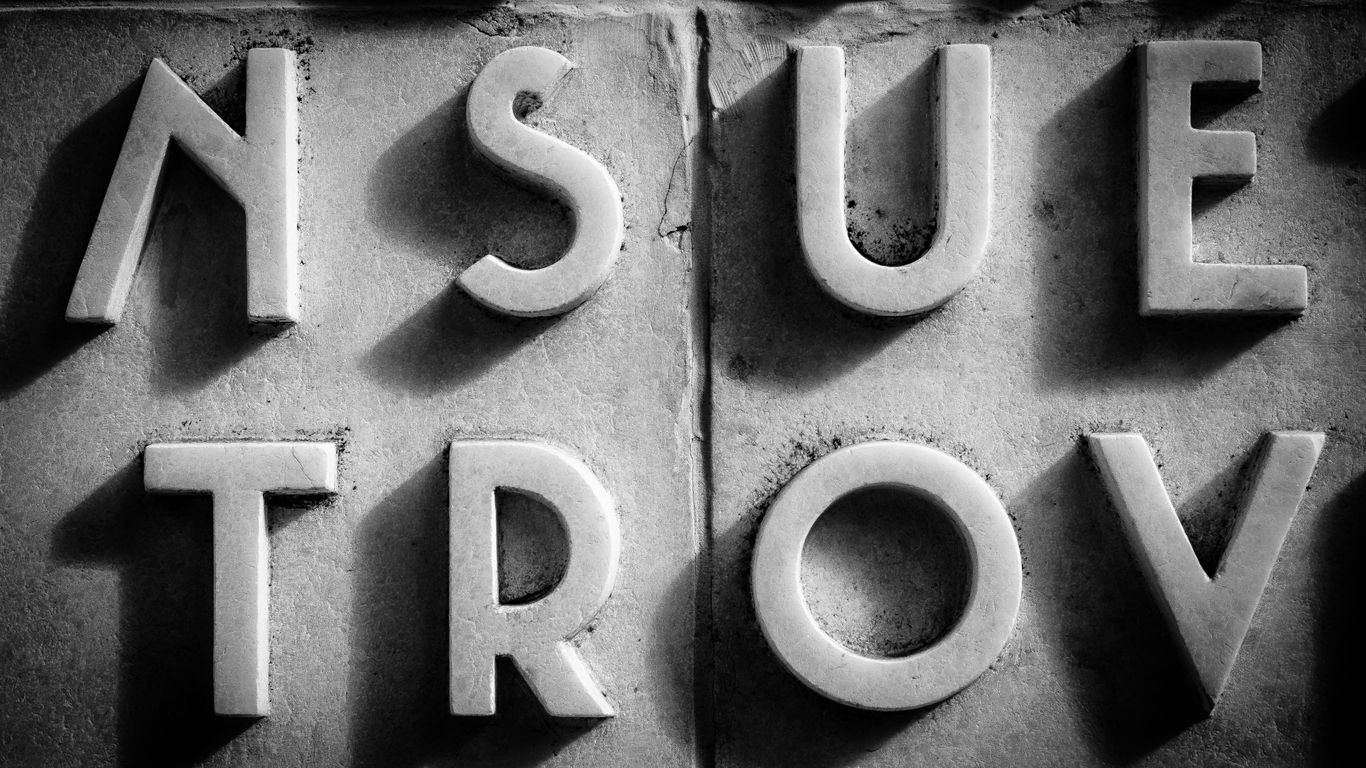 close-up photo of TROV text