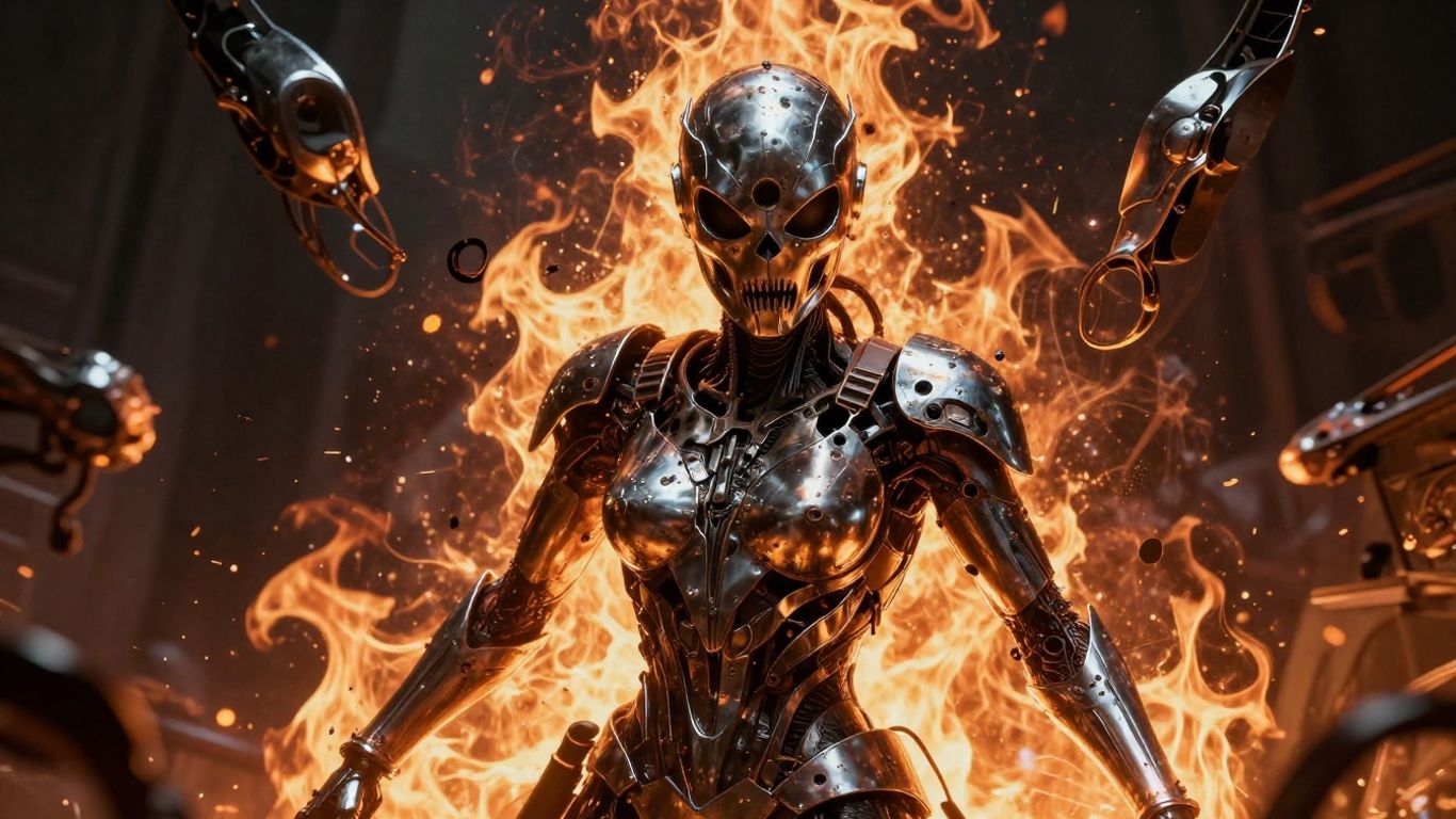 AI metal music video visuals