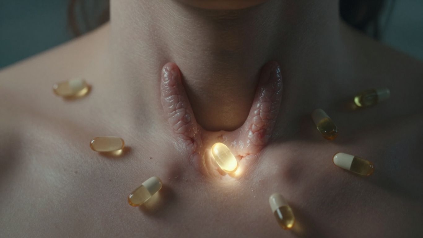 Thyroid gland with biotin capsules
