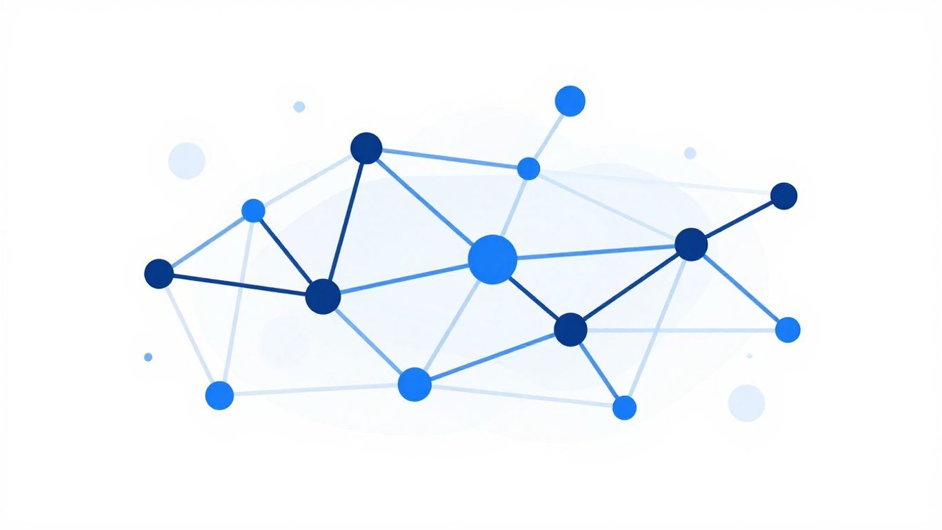 Network nodes and connections illustration