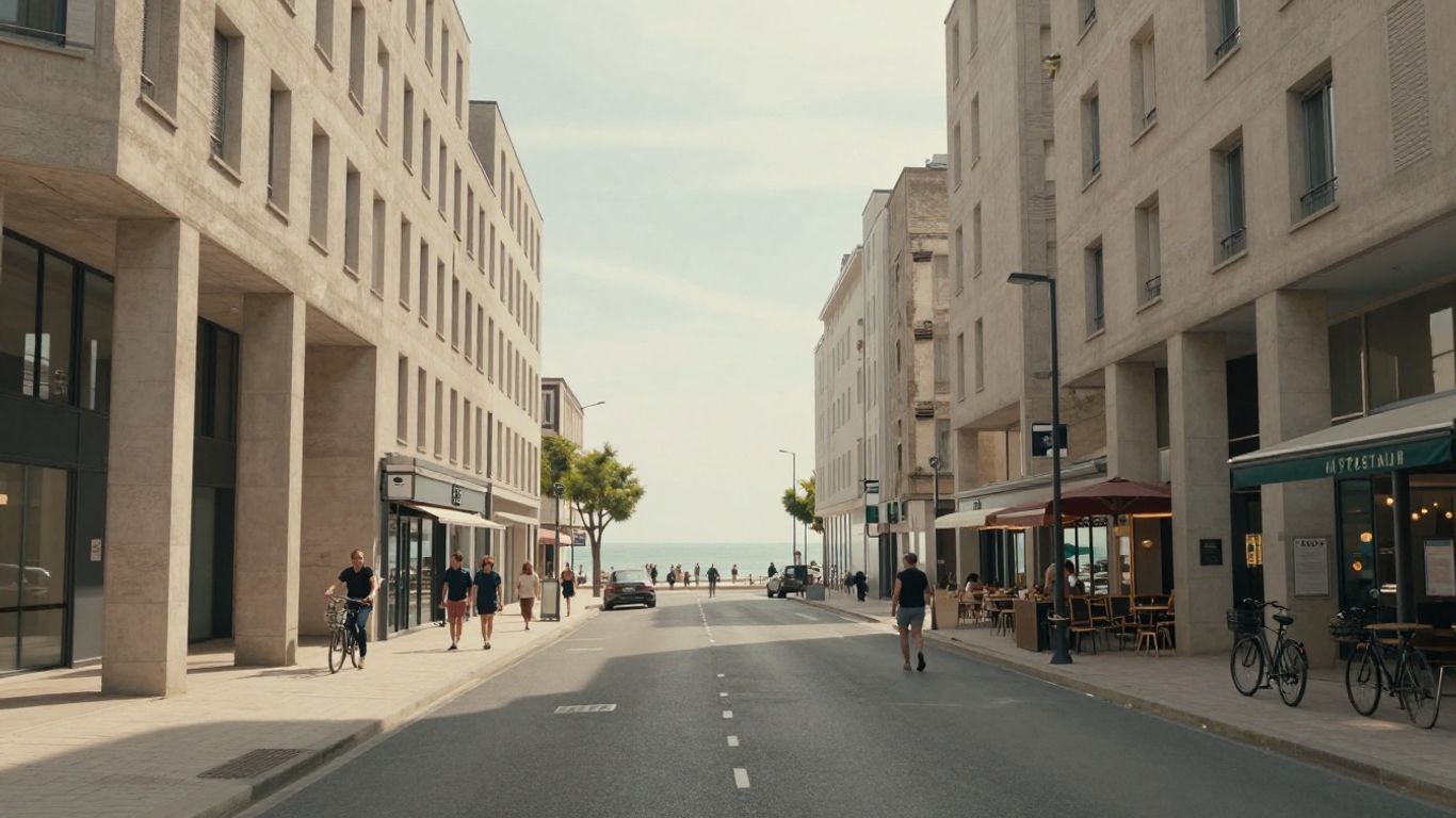 Rue du centre-ville du Havre en matinée
