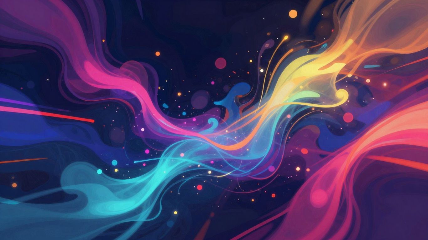 AI music video visualizer with abstract shapes and light streaks.