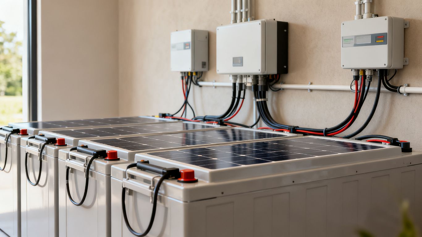 Batterie solaire domestique dans local technique