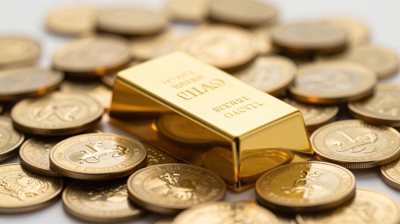 Lingot d'or et pièces d'or