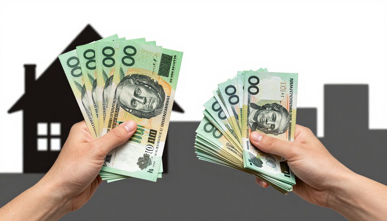 Australian dollars being lent for property versus shares.