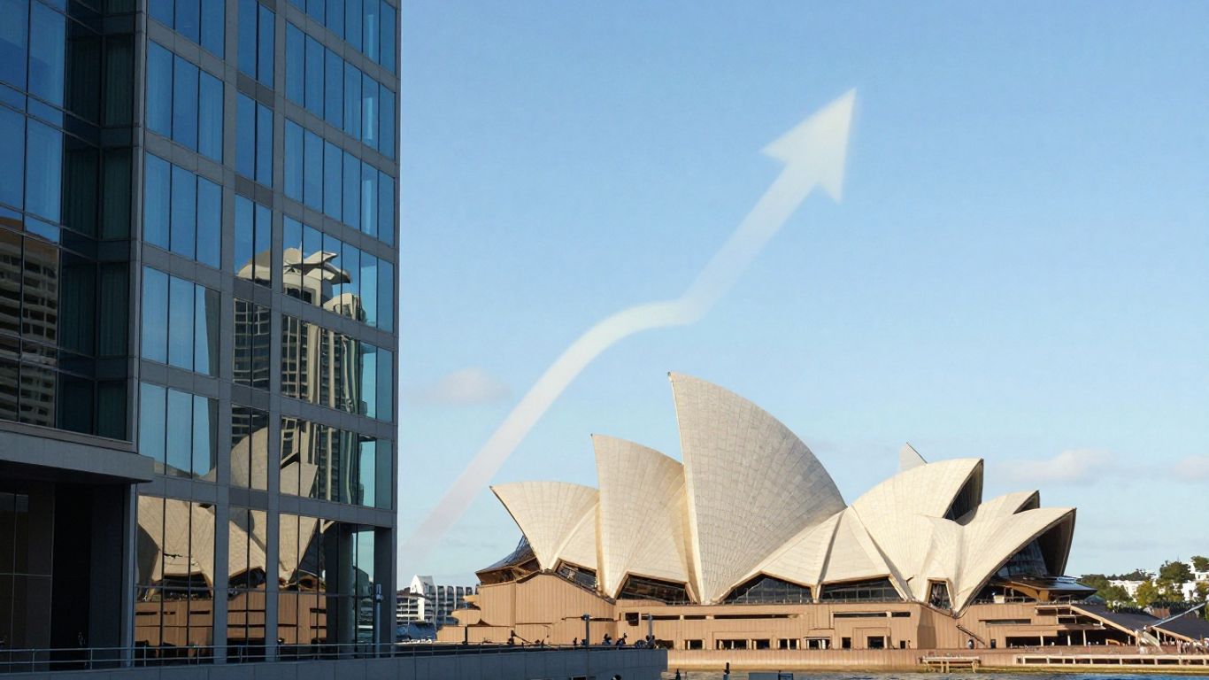 Sydney skyline and modern business building.
