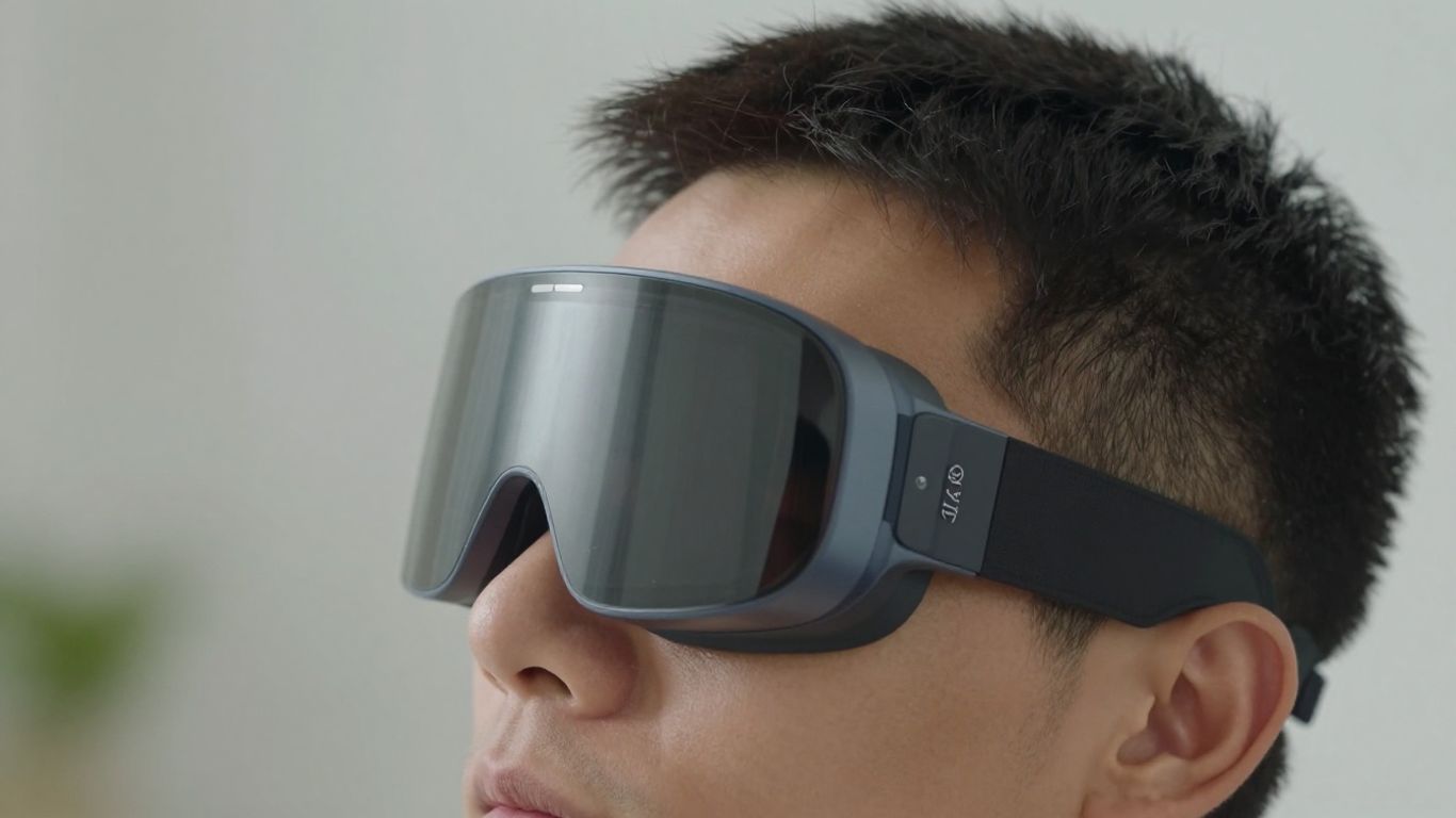 Advanced TMS device near a person's temple.