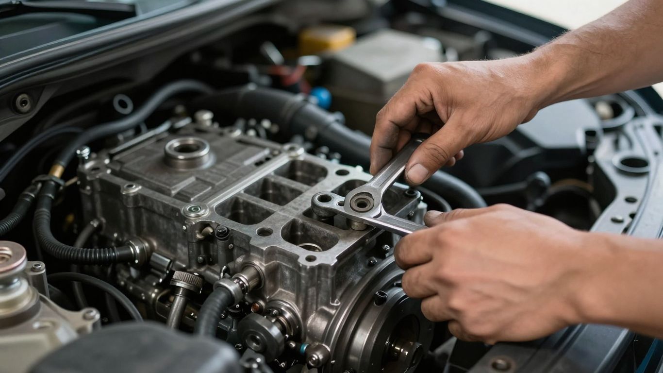 Mechanic working on a car engine in Geelong.