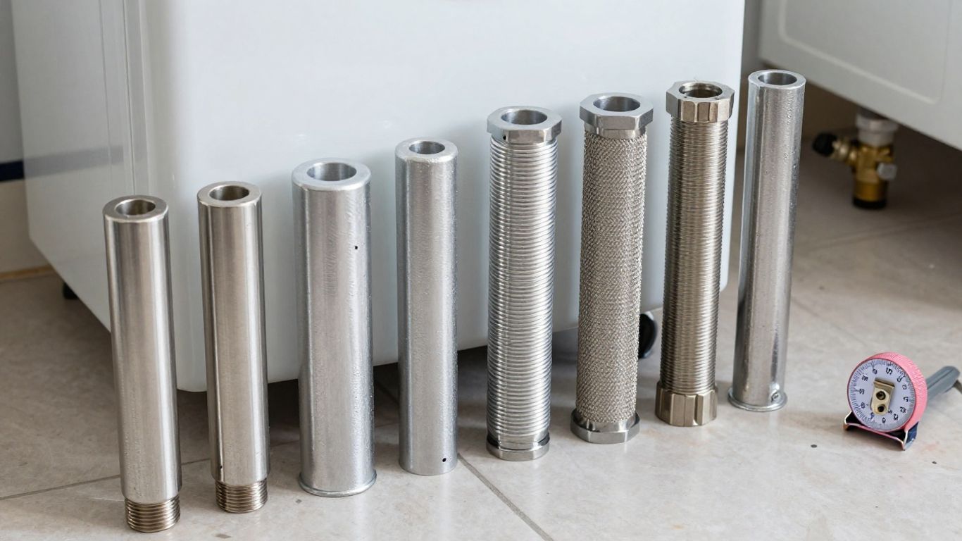 Water heater anode rod options beside tank