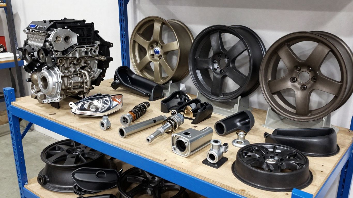 Used Subaru components arranged in a South Australian yard