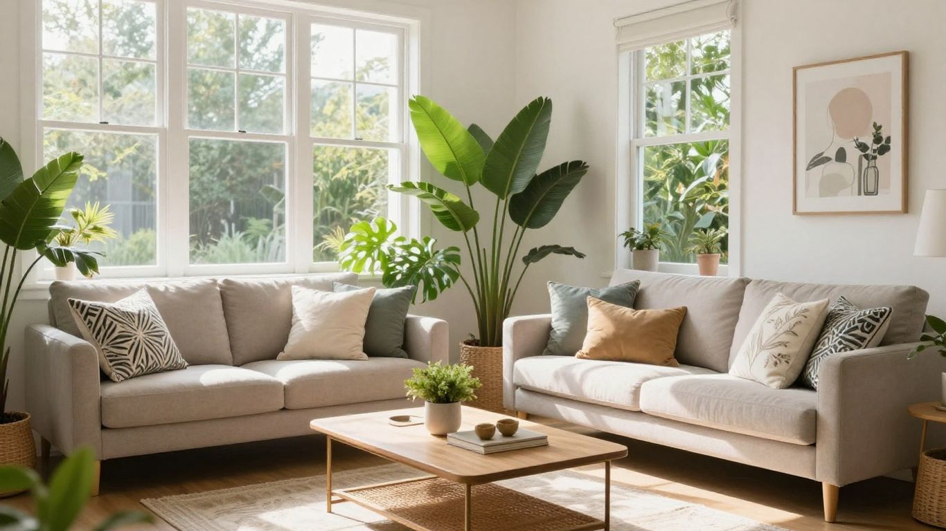 Stylish Airbnb room interior for photo shoot