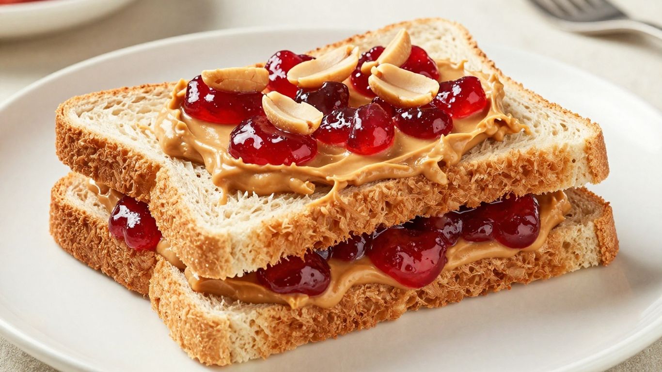 Protein-packed PB&J sandwich for muscle gains.