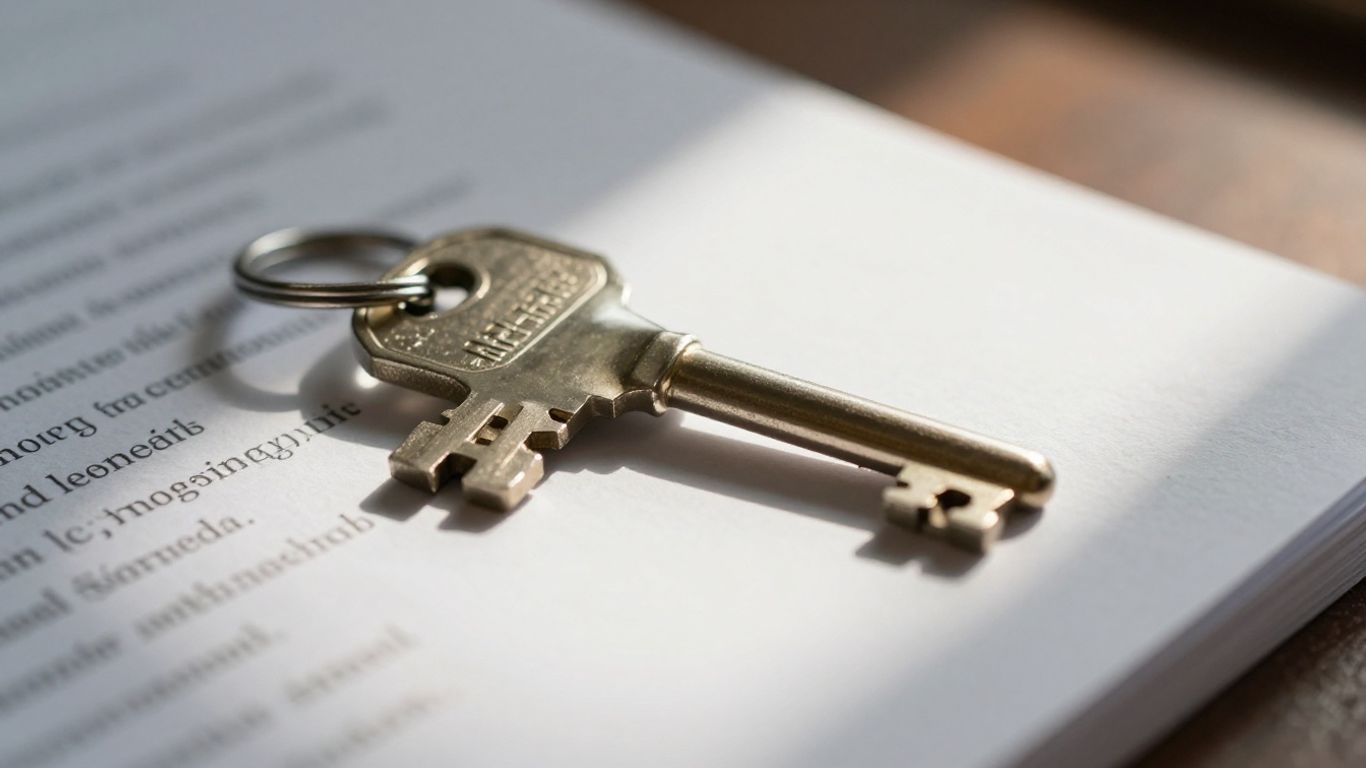 House key on legal document