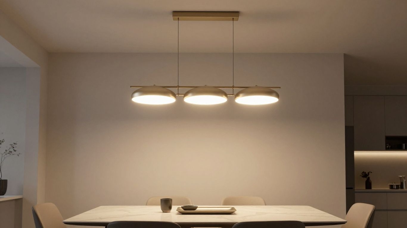 Elegant 3 light pendant ceiling light in a modern room.